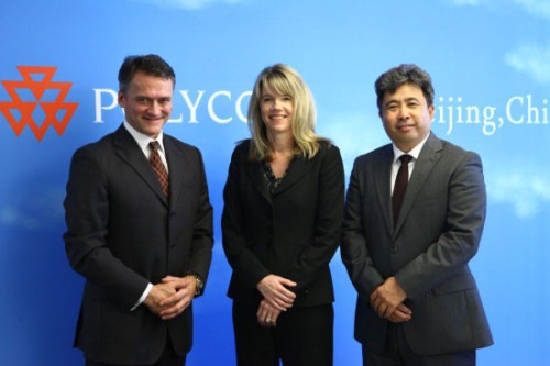 Polycom��̫�^(q��)�����ձȺ����������ޅ^(q��)����Hansjoerg Wagner (��һ)��Polycomȫ���N(xi��o)�ۈ�(zh��)�и�����Tracey Newell(����)��Polycom�Ї�(gu��)�^(q��)����(j��ng)�����(��һ)